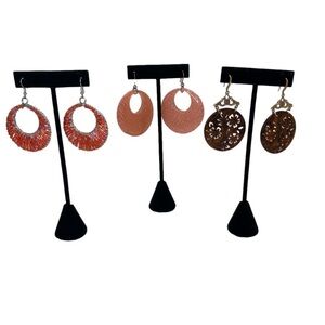 Dangle Hook Style Lucite Acrylic Large Earrings Lot of 3